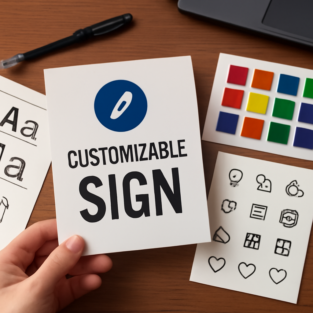 Illustration for Design Like a Pro: Fonts, Colors, and Iconography related to customizable signs