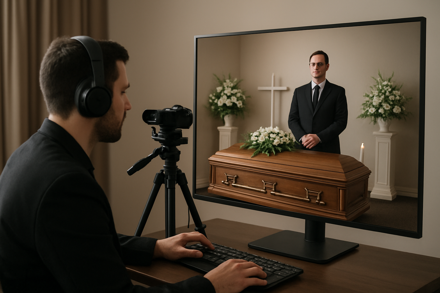 Illustration for How Professional Funeral Live Streams Work related to mills funeral home live streaming