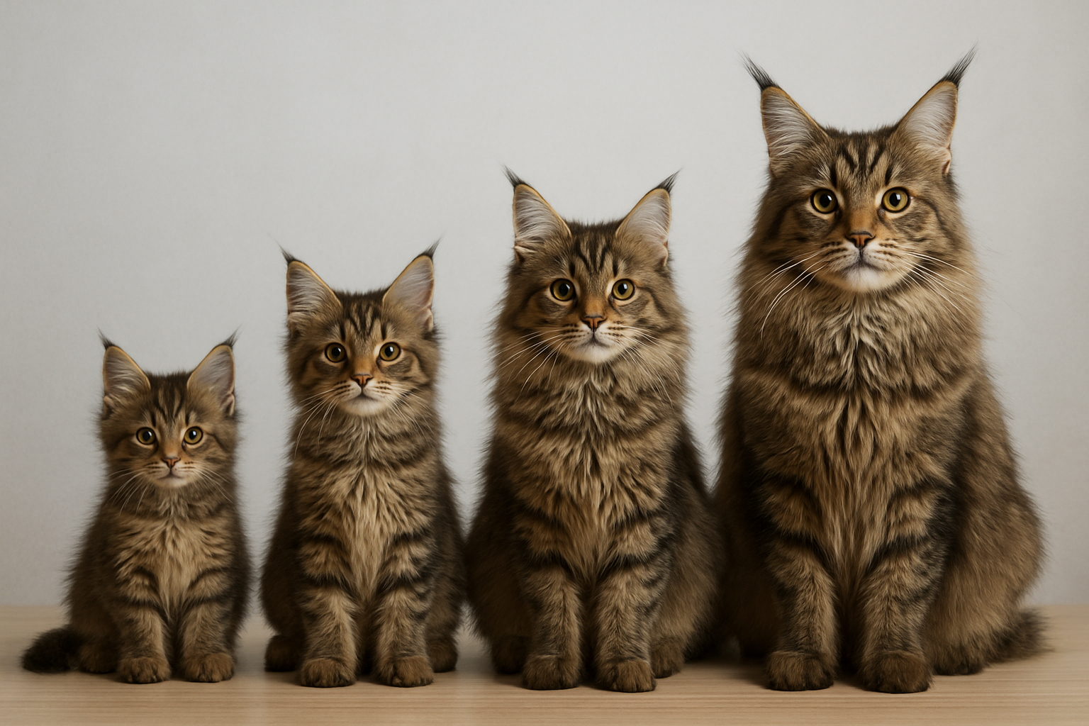 Illustration for Real-World Example: A Growth Timeline You Can Compare related to maine coon cat size chart