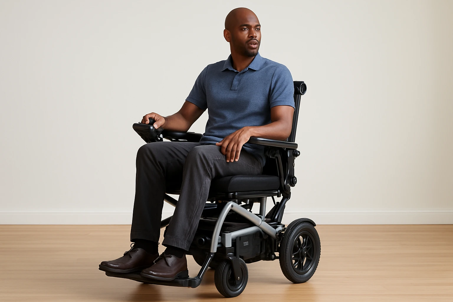 #7 Best for Taller Riders and Long Legs - lightweight folding power wheelchair with airline-safe battery guide