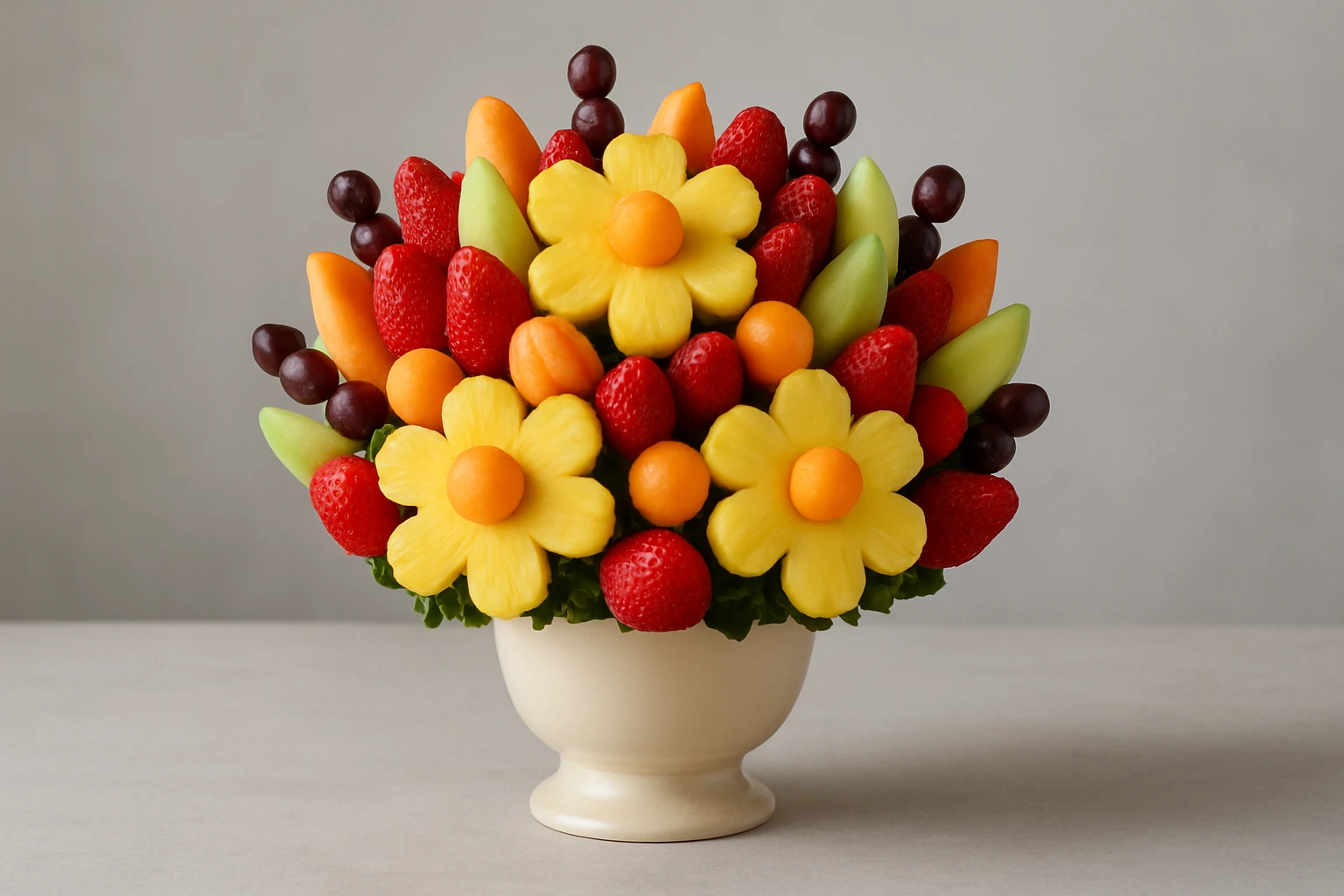 #7: The statement centerpiece for large gatherings - fresh fruit flower bouquets guide