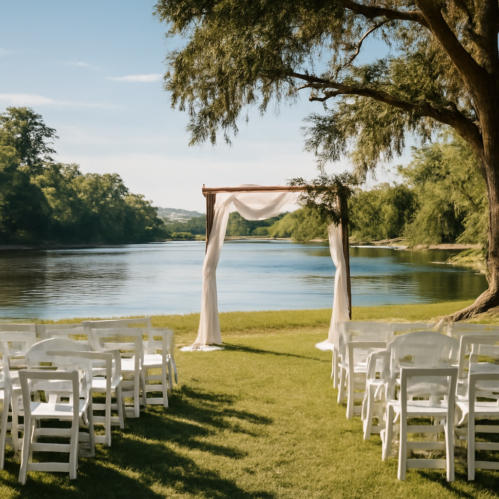 Illustration for Weddings and Events in a Picture-Perfect Riverside Setting related to scenic down south atmosphere close to the city