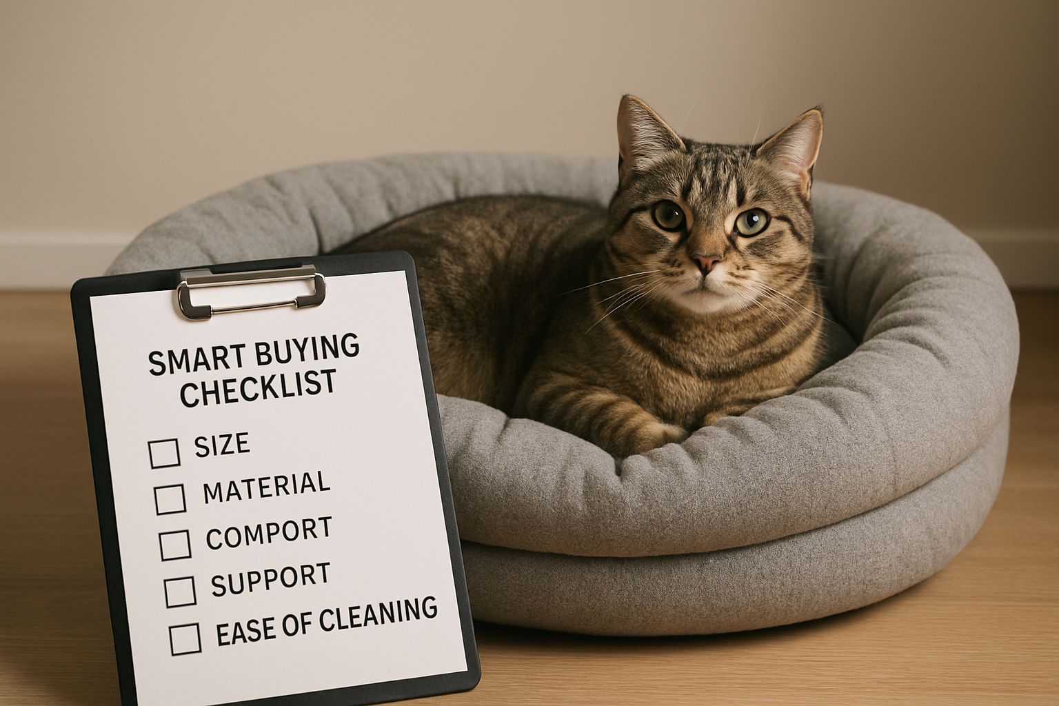 Illustration for Smart Buying Checklist for Cat Beds related to bubblepup cat bed reviews