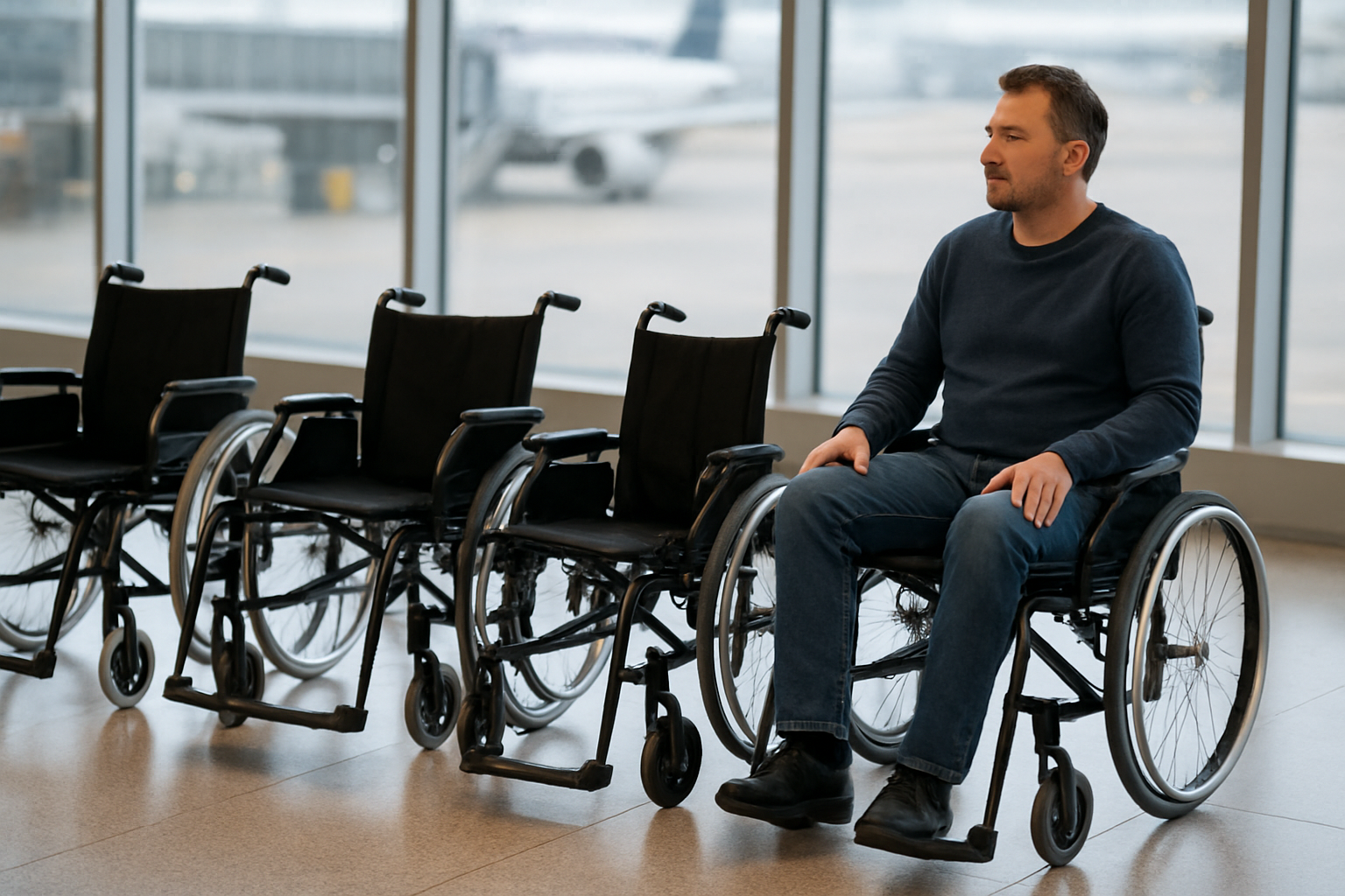 Illustration for Choosing the Right Chair for Flying: Standard, Heavy-Duty, or Lightweight related to wheelchair travel tips and checklists