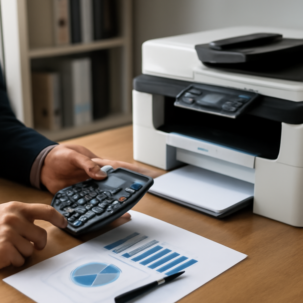 Illustration for What Does Printer Rental Really Cost vs Buying? related to why rent a printer instead of buying one