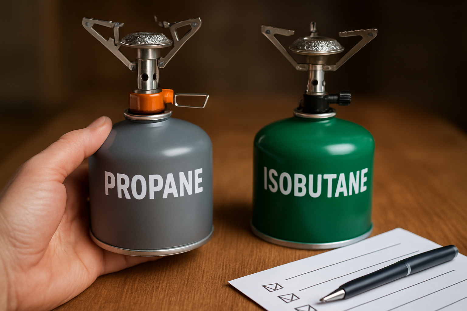 Illustration for Quick-Choose Tables and Checklists related to propane vs isobutane stove fuel