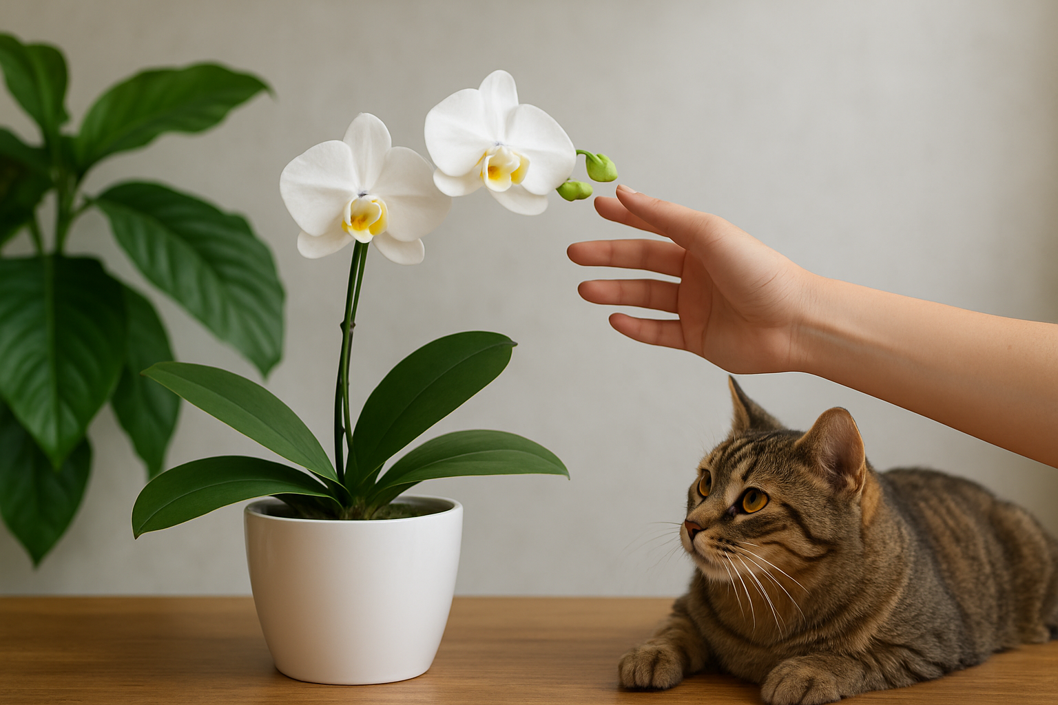 Illustration for Quick-Glance Safety Tables: Lookalikes, Products, and Setup Choices related to orchid safe for cats