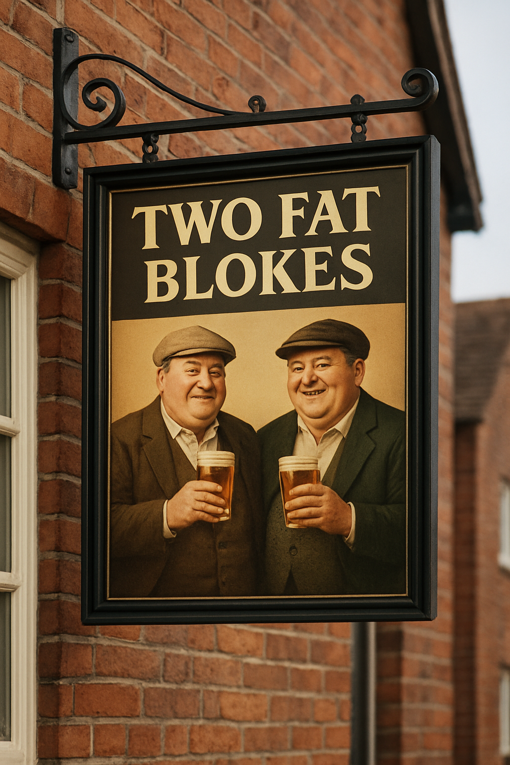 Illustration for What makes Two Fat Blokes bar signs a standout choice? related to where to buy professional pub signs for a home bar