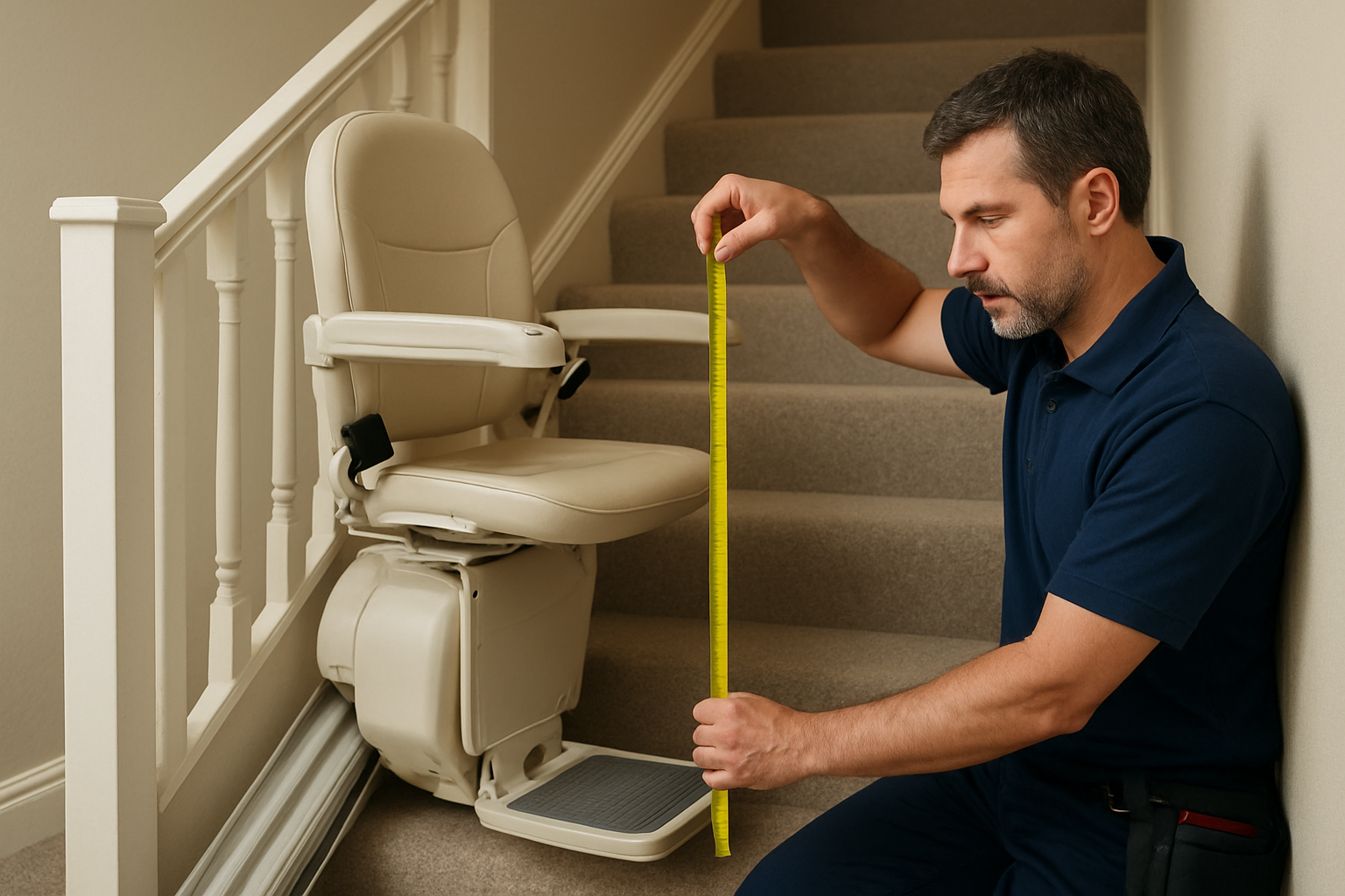 Illustration for Straight Stairlifts Measurements and Fitting: Get the Specs Right the First Time related to straight stairlifts
