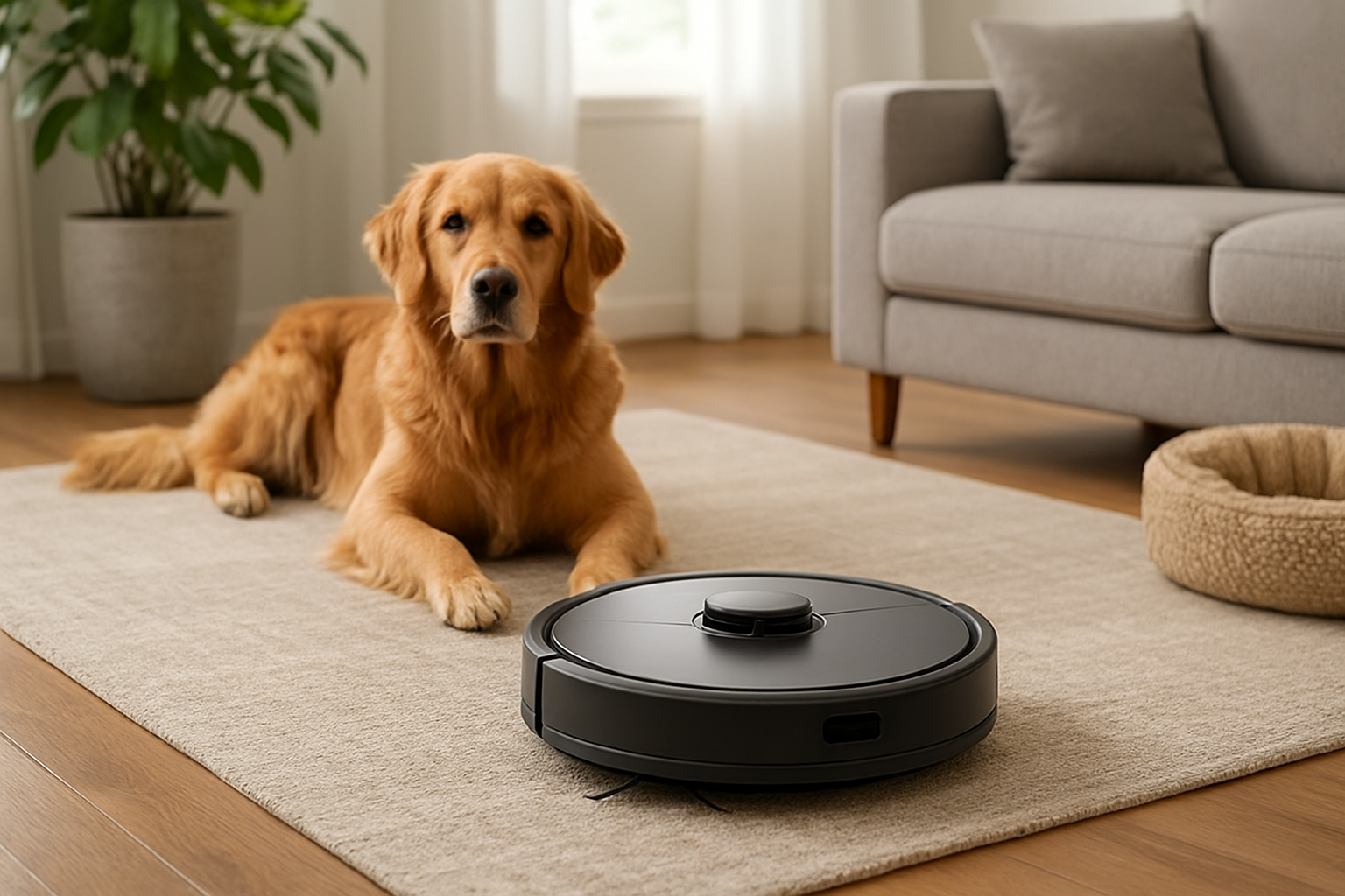 Illustration for Filtration, containment, and odor control for healthier living related to how to choose a robot vacuum for homes with pets
