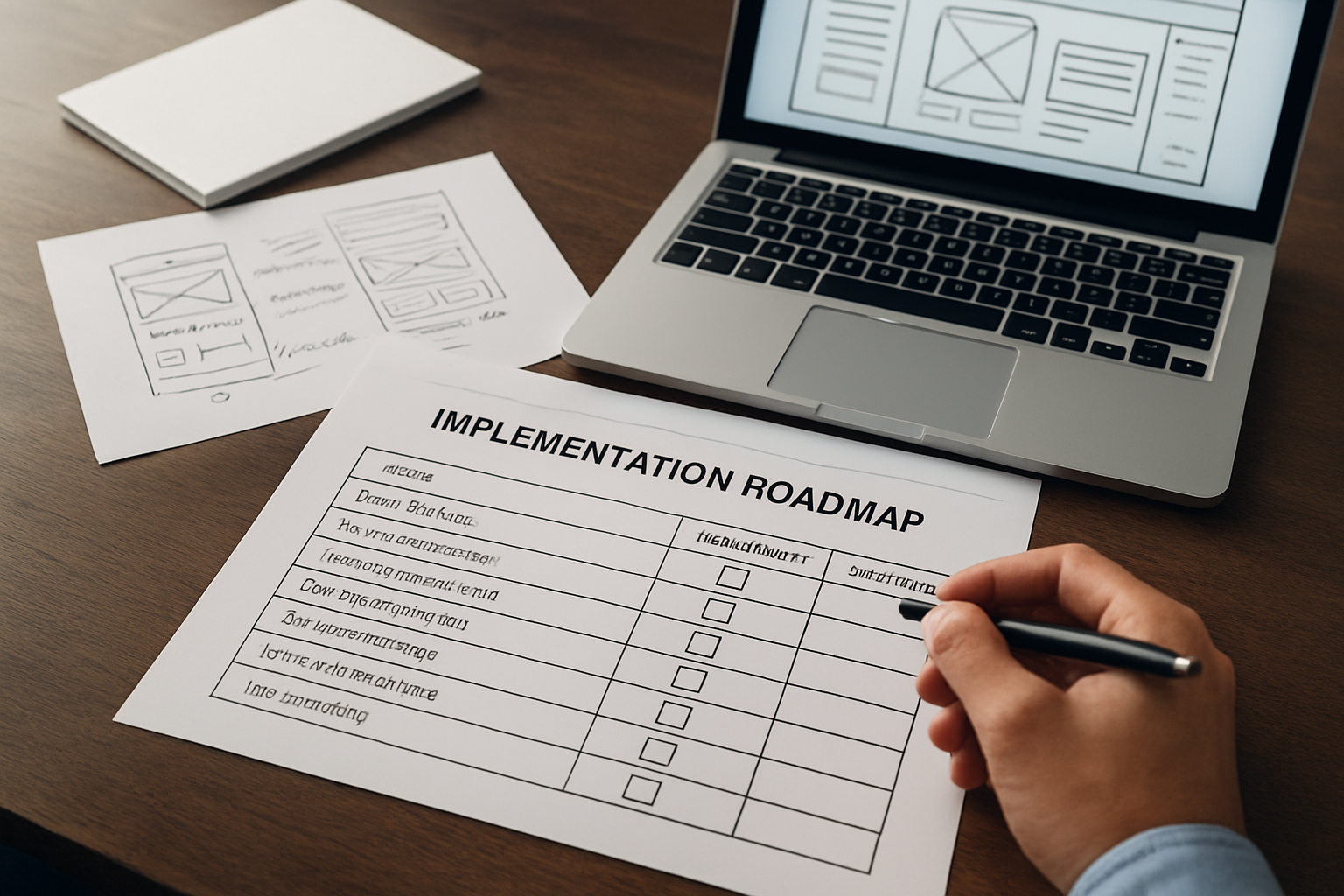 Illustration for Implementation Roadmap: 90-Day Plan and Checklist related to ux interface design