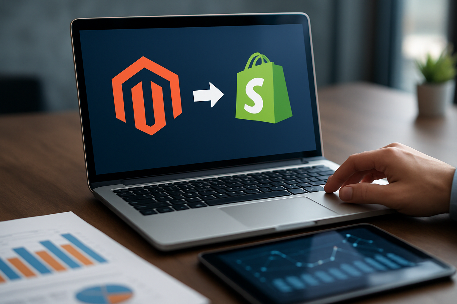 Illustration for Data Migration, Integrations, and Risk Mitigation related to Magento to Shopify Replatform