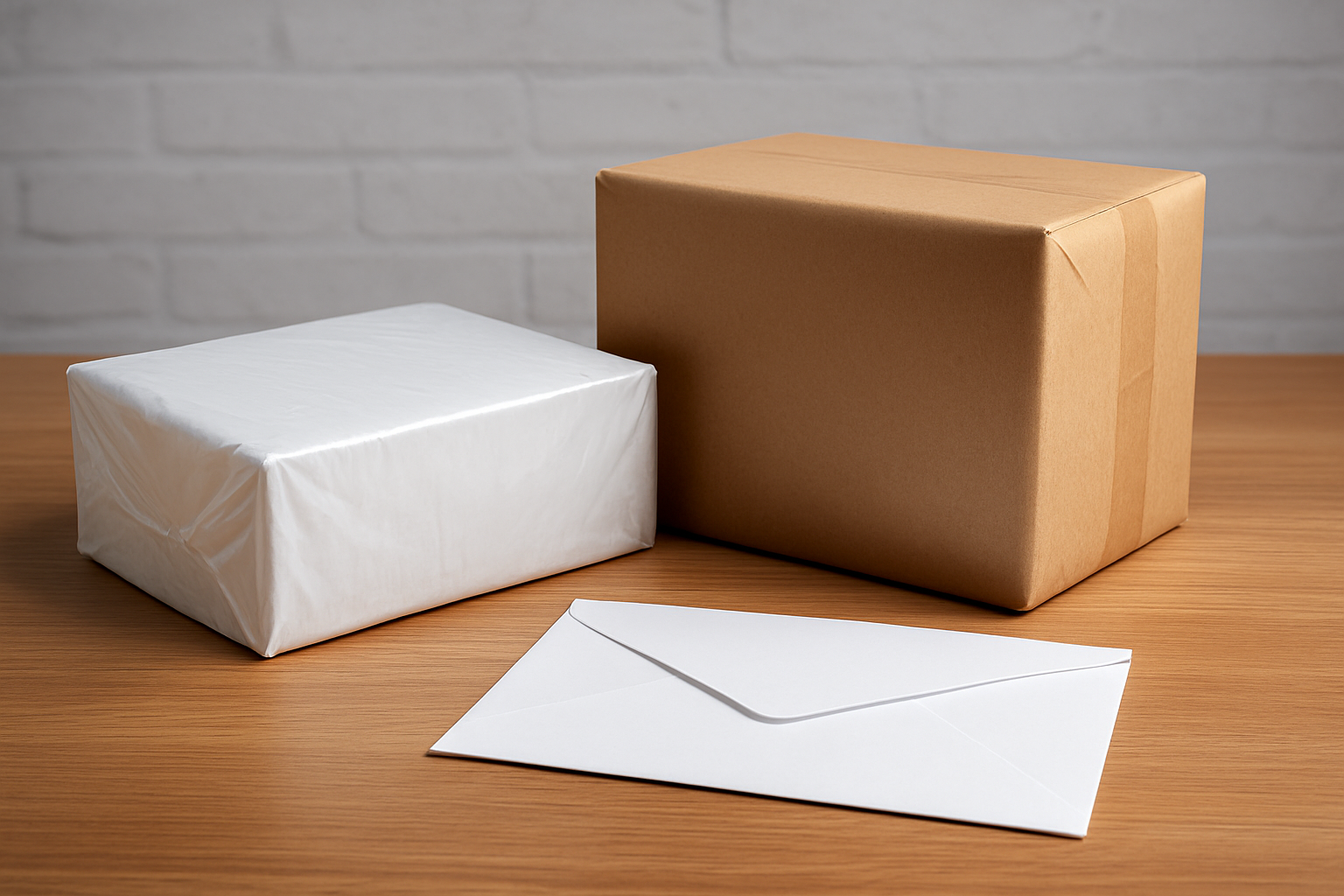 Illustration for Packaging Choices: Poly Wrap, Paper Wrap, or Envelopes related to uk and international distribution