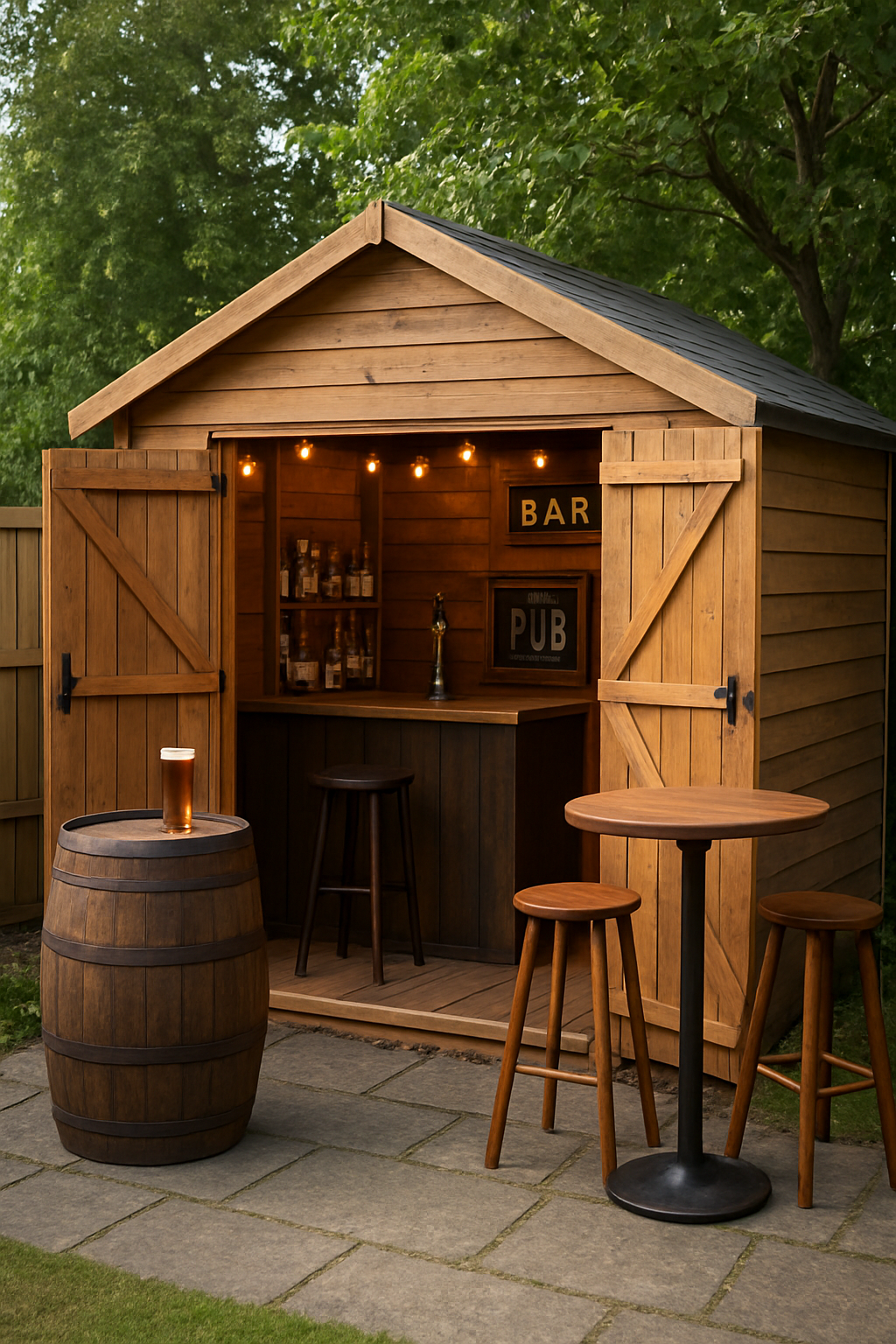 Illustration for Quick Reference Tables: Costs, Materials, and Sign Types related to diy pub shed ideas