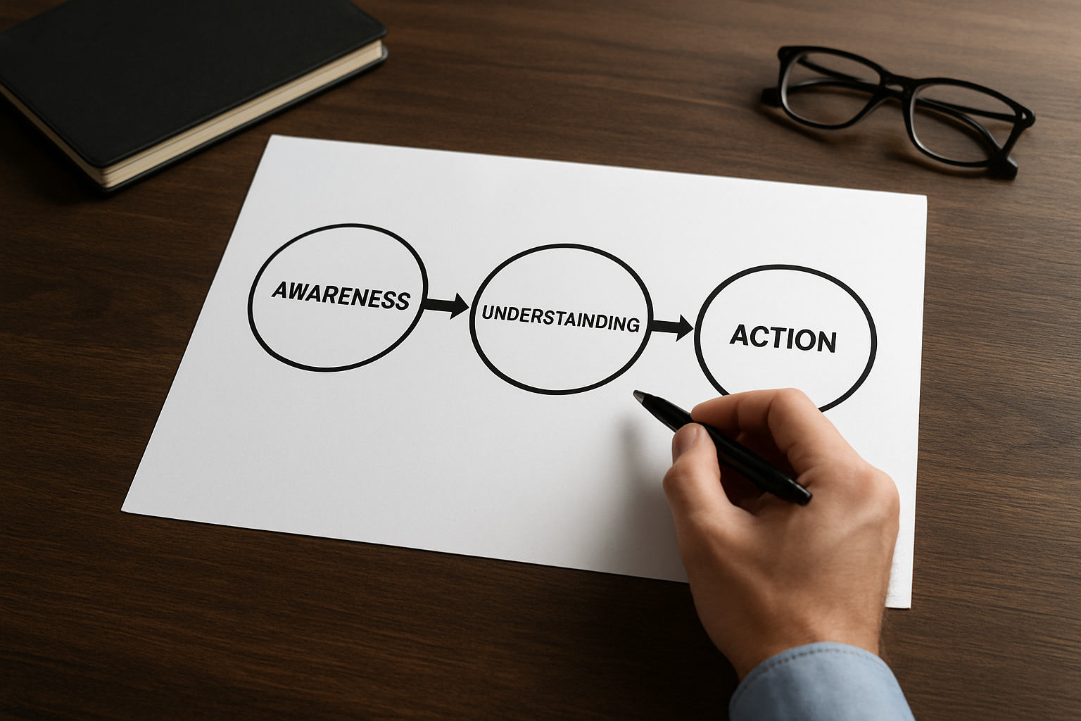 Illustration for From Awareness to Action: A Practical Model for Better Choices related to Cognitive biases, rational decision-making, psychology