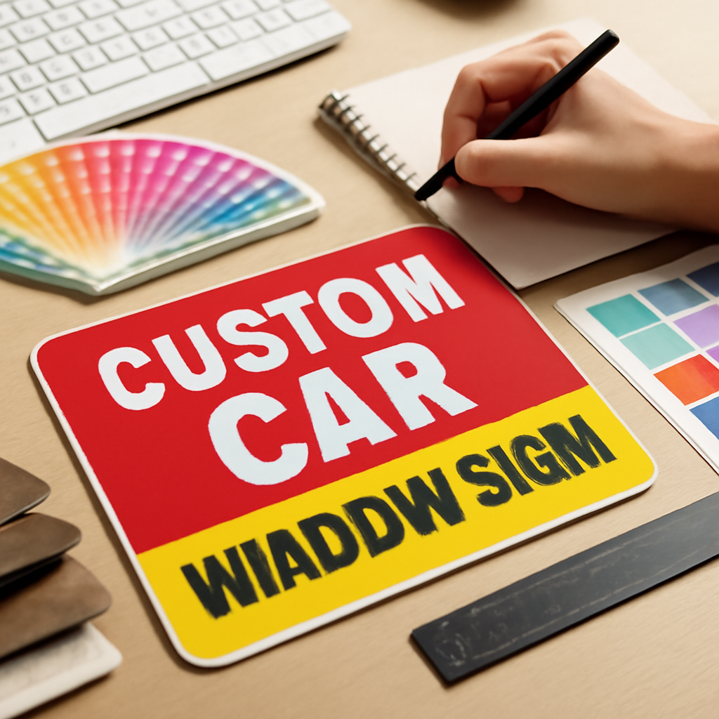 Illustration for Design Like A Pro: Colors, Fonts, And Materials related to custom on board car signs