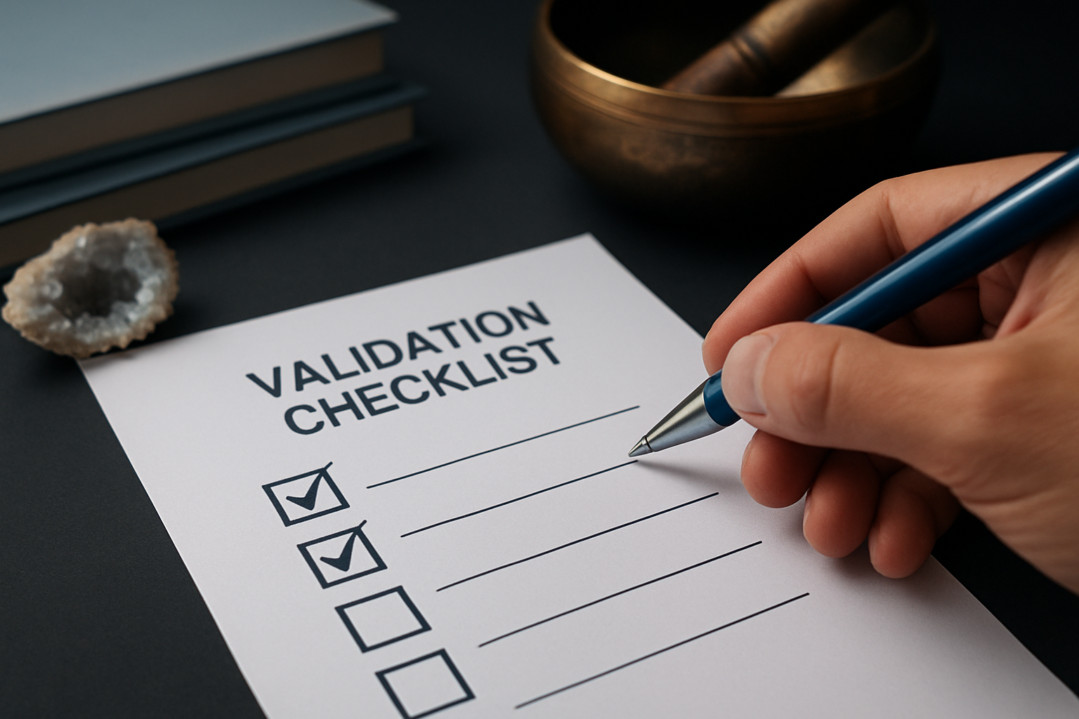 Illustration for Validation checklist related to frequencies and healing