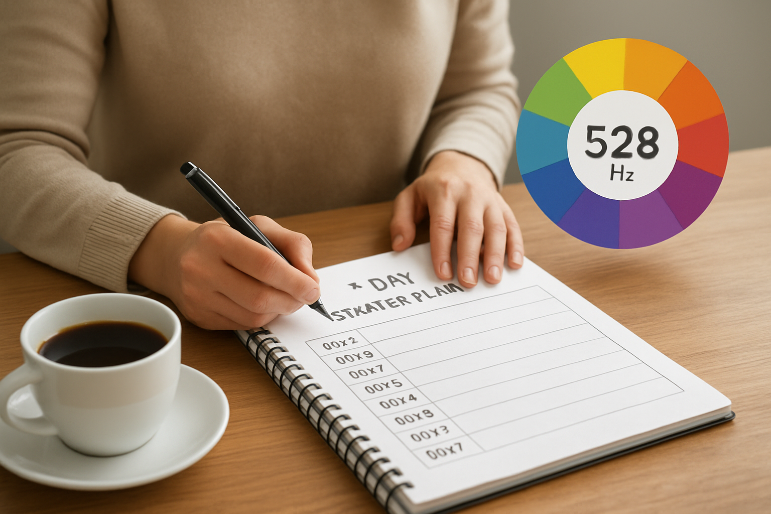 Illustration for Can You Share a Simple 7-Day Starter Plan? related to solfeggio frequencies