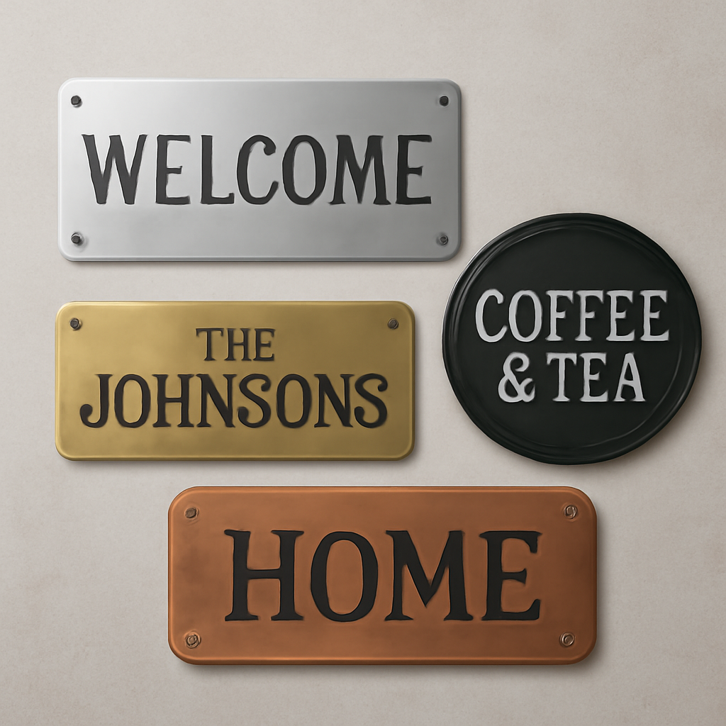 Illustration for Design choices that matter: materials, sizes, and finishes related to personalised metal signs