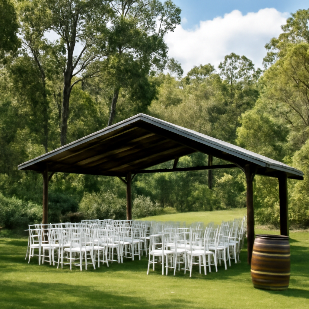 Illustration for Capacity, Comfort, and Weather-Safe Design related to lush nature filled venue for events in western australia