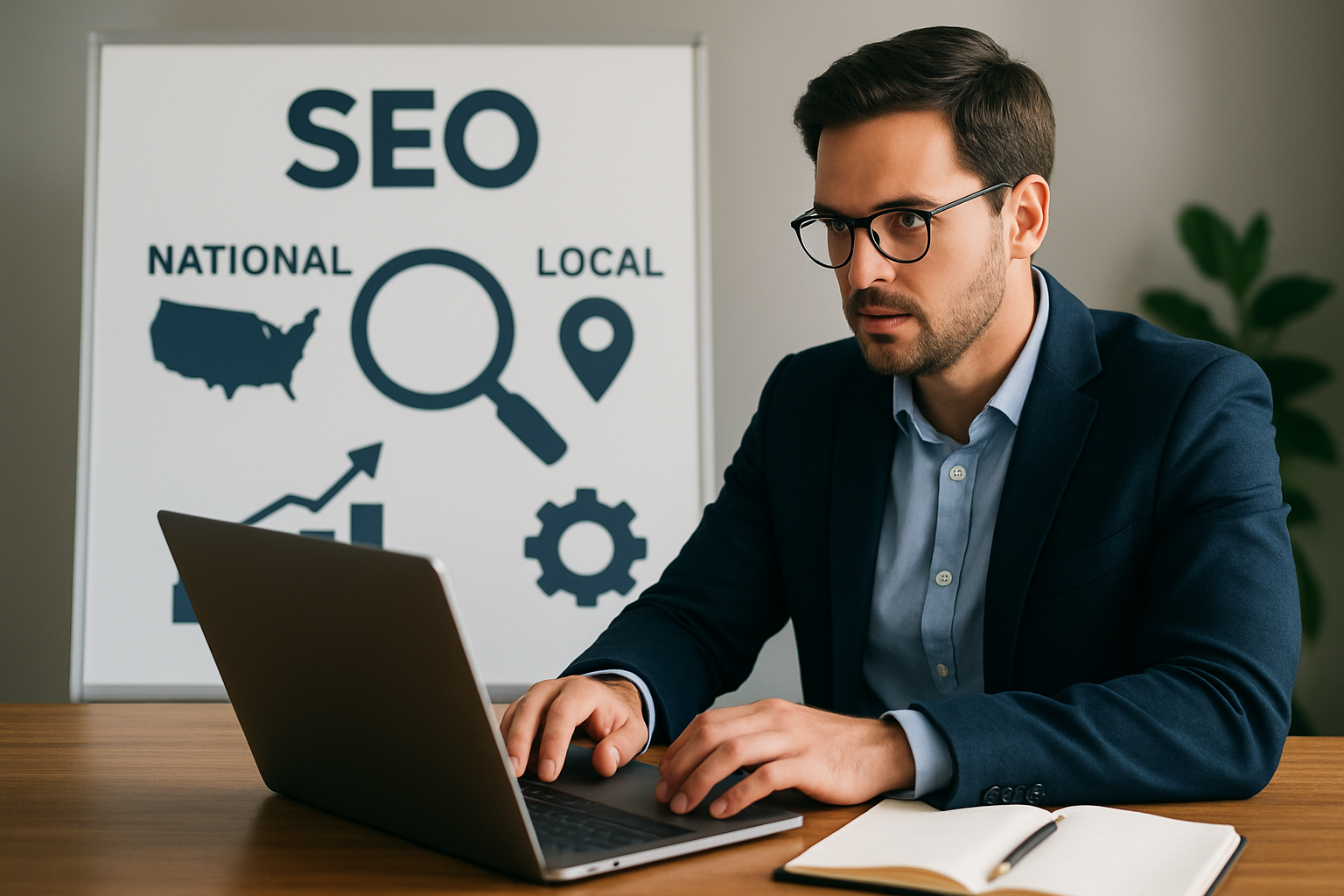 Illustration for National & Local SEO (Search Engine Optimization): Rank Everywhere Your Buyers Search related to content marketing lead gen