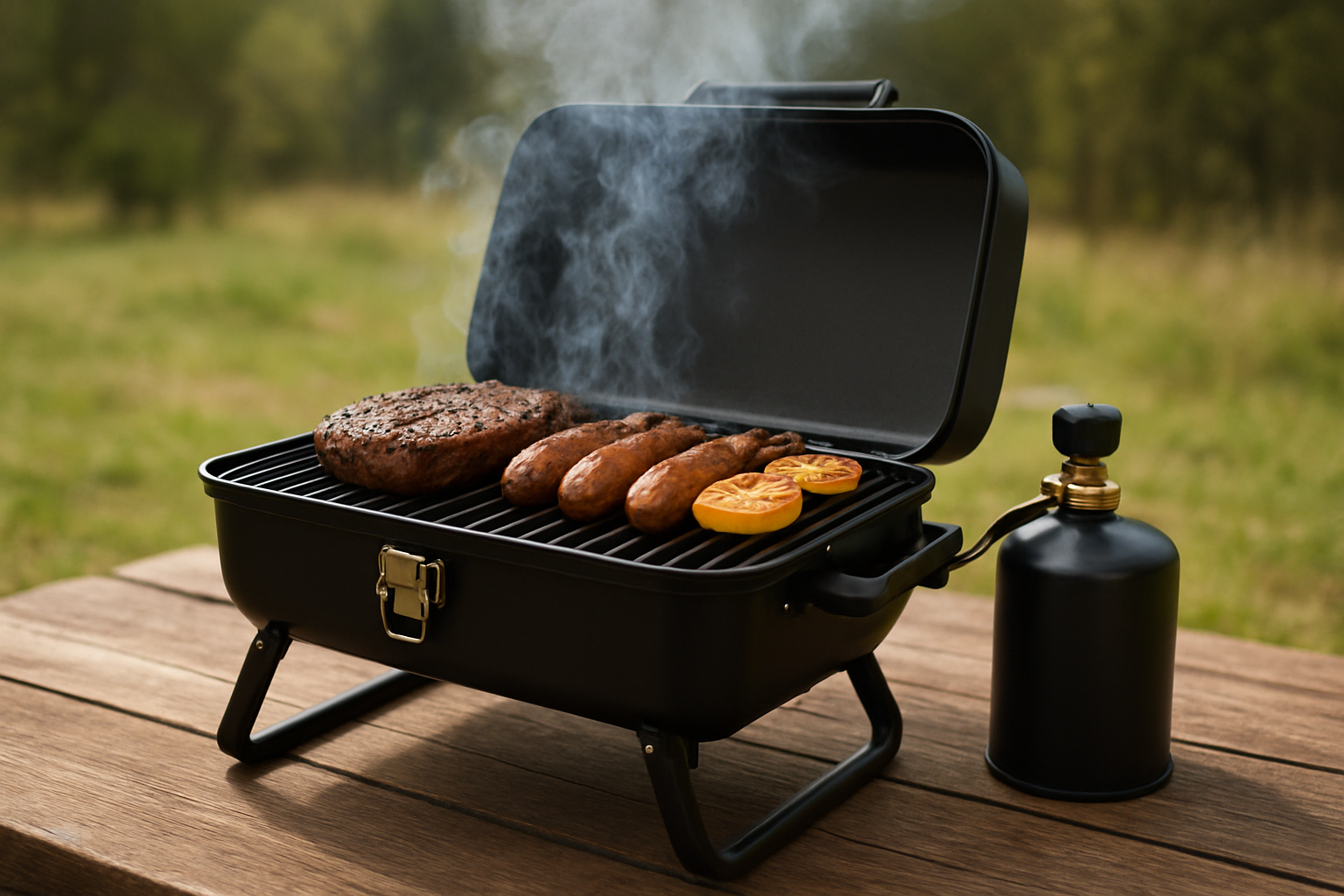 Illustration for Fuel, Flavor, and Conditions: Searcase Field Insights related to best portable grills for camping and tailgating