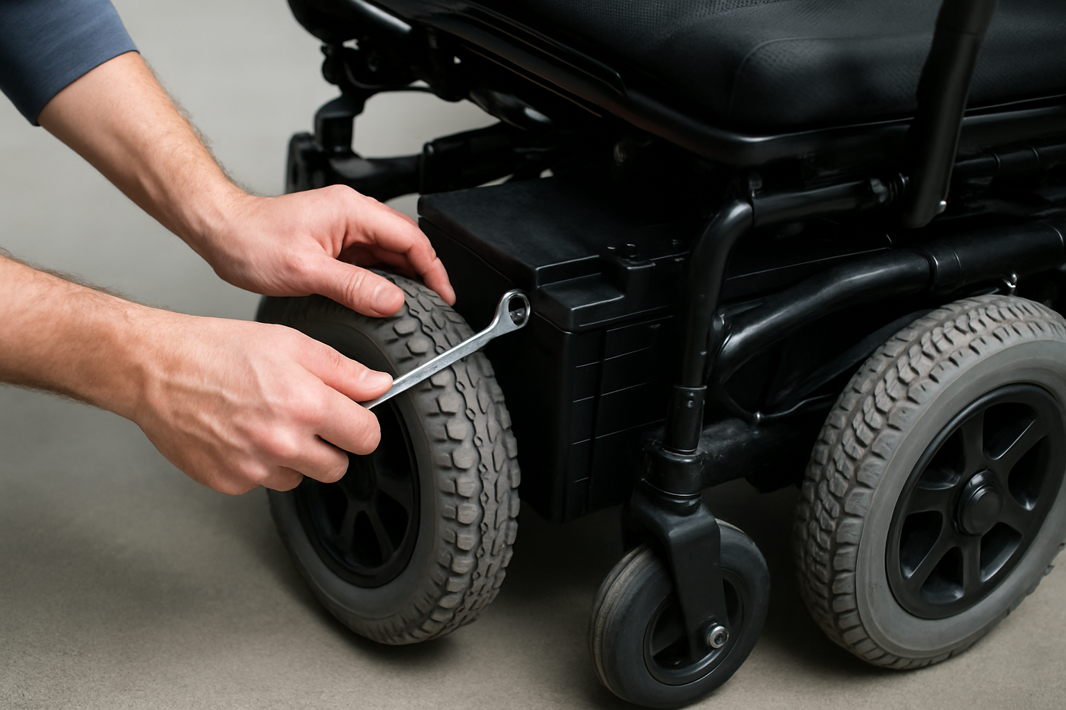 Illustration for Frequently Asked Questions That Make Maintenance Easier related to maintenance plan for electric wheelchair batteries and tires
