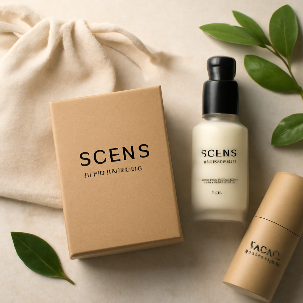 Illustration for Sustainability, Packaging, and Ethical Shopping Tips for the United Kingdom related to a scens skincare organic & vegan