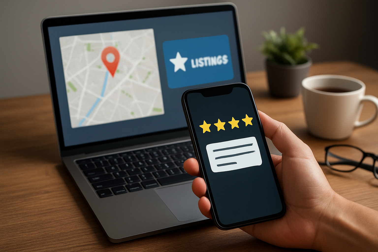 Illustration for Local Visibility and Authority: Reviews, Listings, and Links related to online marketing seo