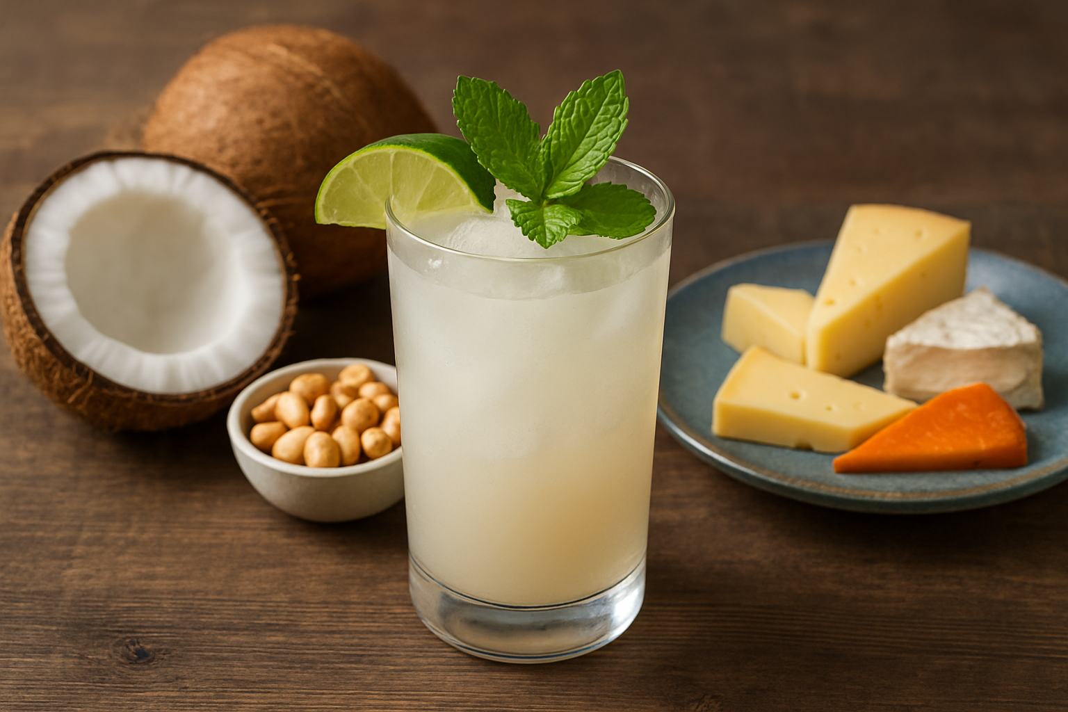 Illustration for Serving Ideas, Food Pairings and Easy Cocktails related to alcoholic coconut water drink australia