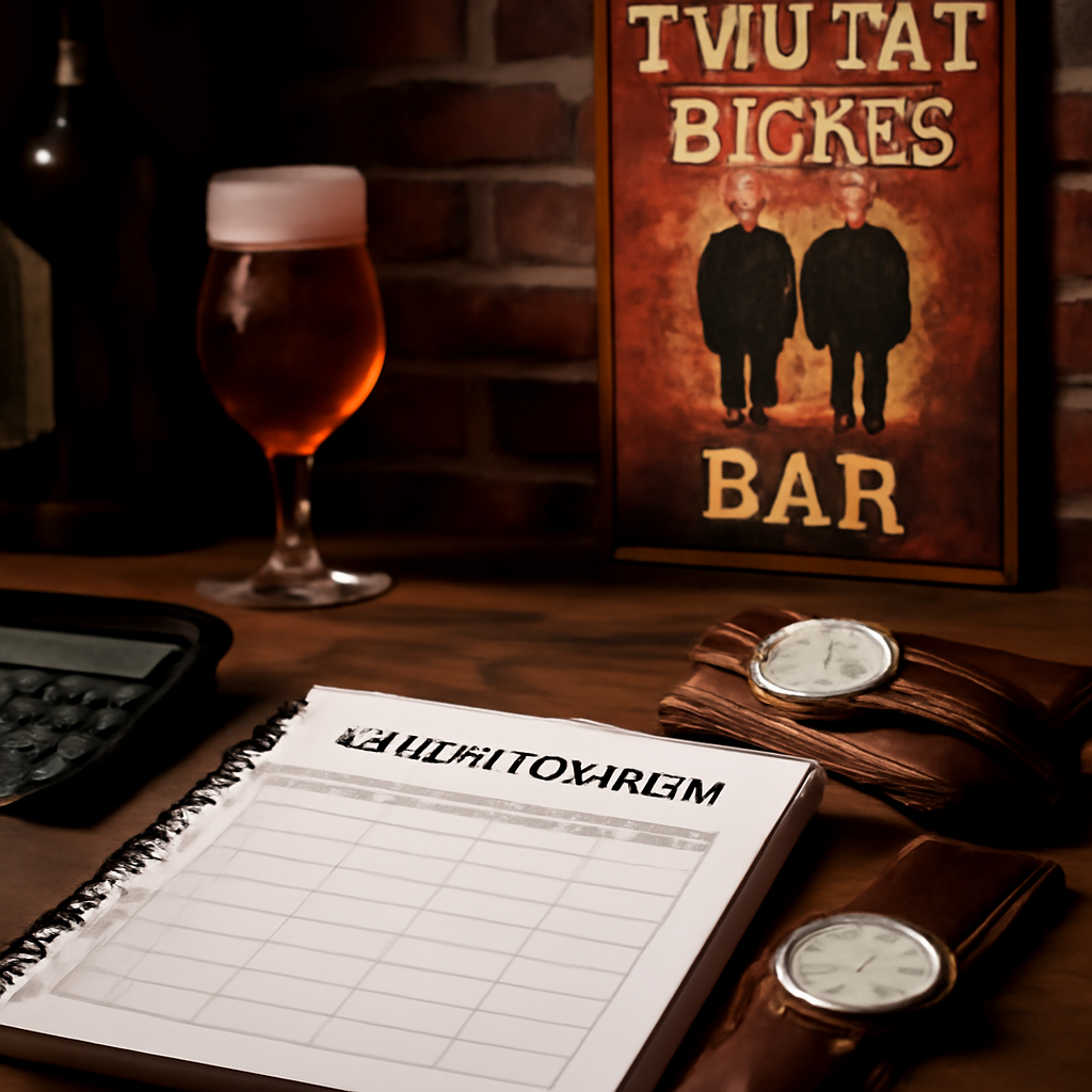 Illustration for Budget Planner, Accessories, and Where Two Fat Blokes bar signs Fits related to how to decorate a man cave with bar signs