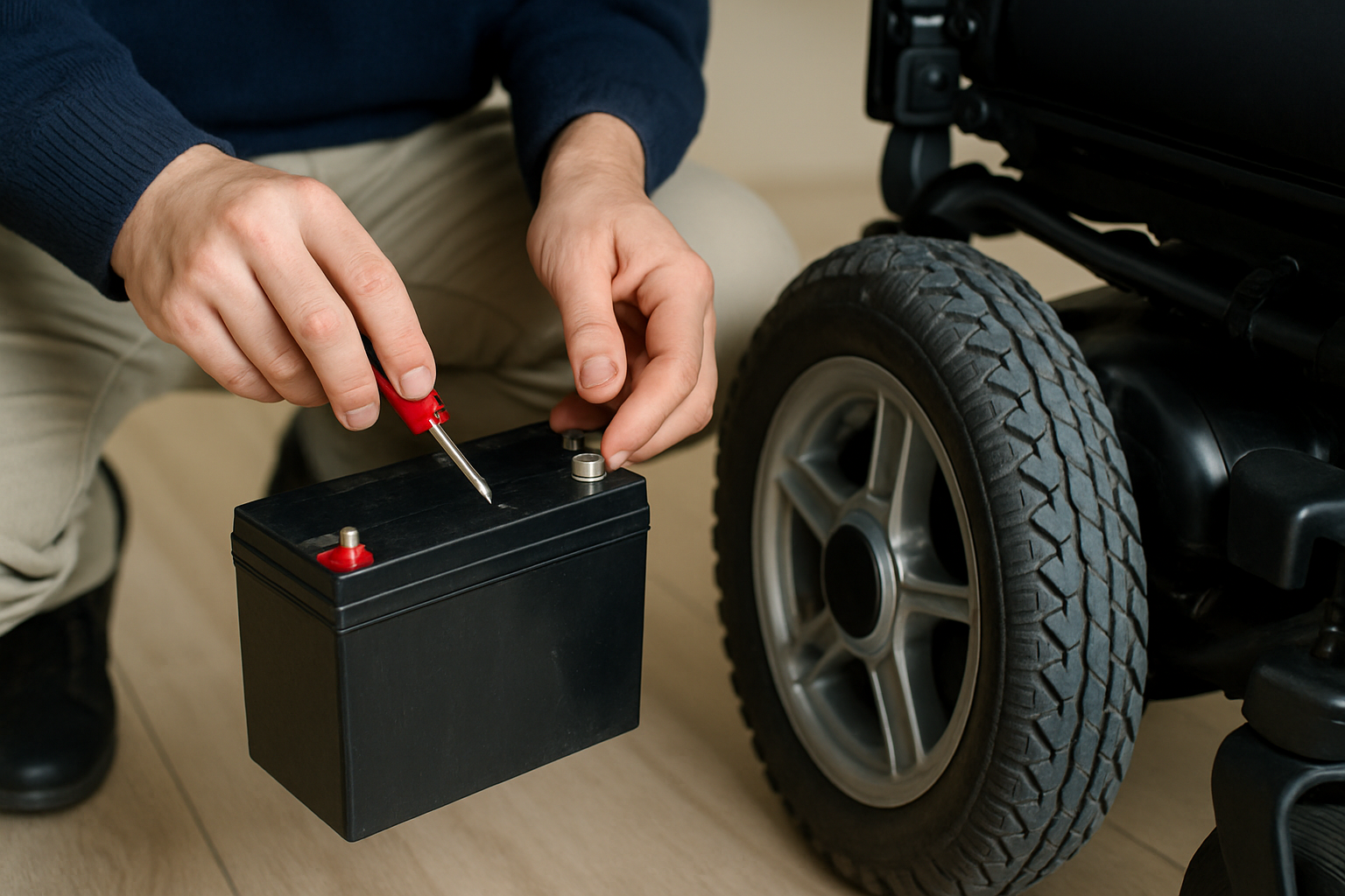 Illustration for Troubleshooting Table: Quick Diagnoses for Battery and Tire Issues related to maintenance plan for electric wheelchair batteries and tires