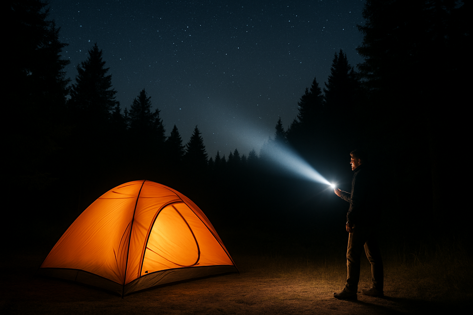 Illustration for How Do Color, Brightness, and Beam Shape Protect Your Night Vision? related to why is dark sky friendly lighting important for camping