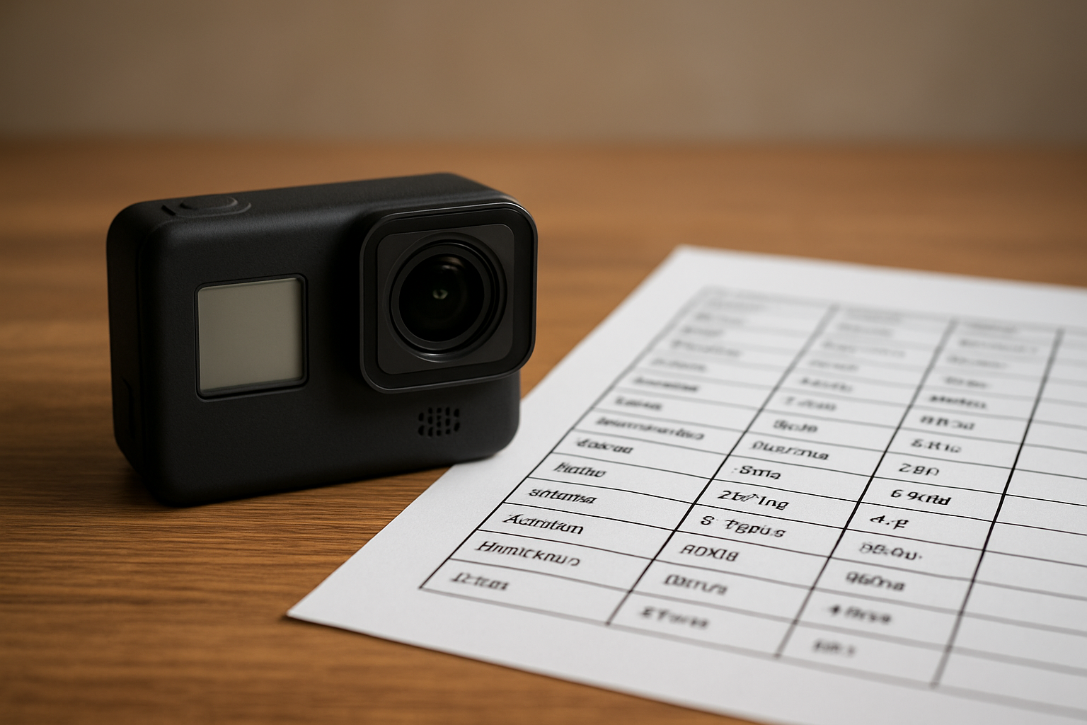 Illustration for Spec Thresholds and Settings Cheat Sheet related to how to pick the right action camera for travel vlogs