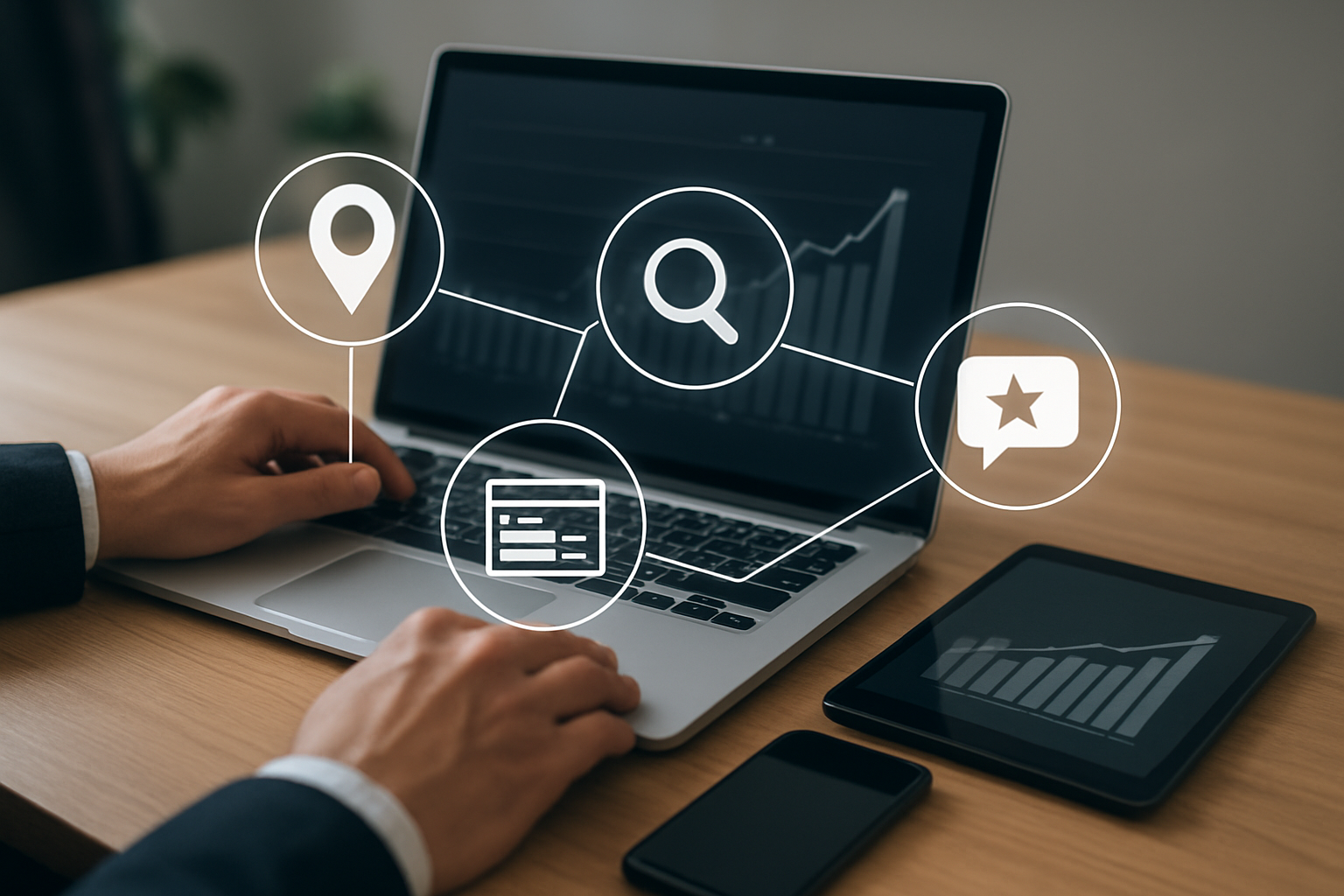 Illustration for 11) How does local SEO (Search Engine Optimization) connect with PPC (Pay-Per-Click), web design, and reputation management? related to local-seo-services-near-me