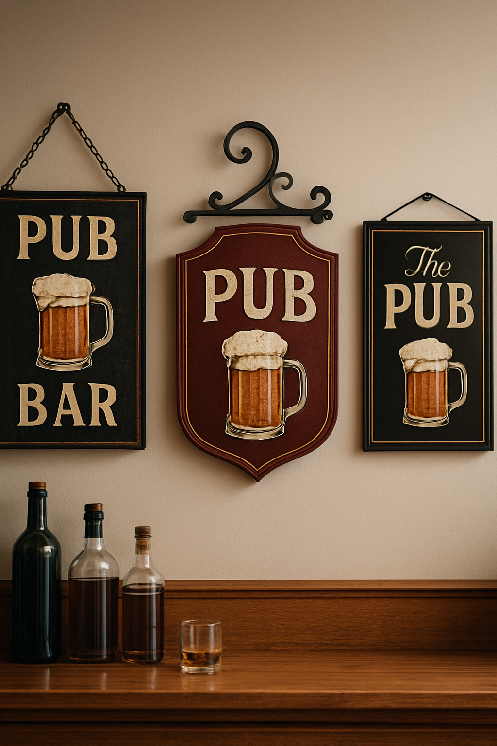 Illustration for Which source is best for me based on my bar style and budget? related to where to buy professional pub signs for a home bar