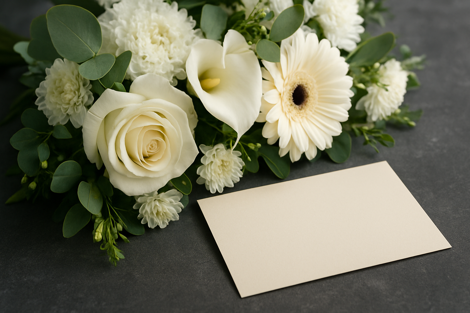 Illustration for Practical Messages and Card Wording: Say Less, Mean More related to how to choose flowers for a funeral service