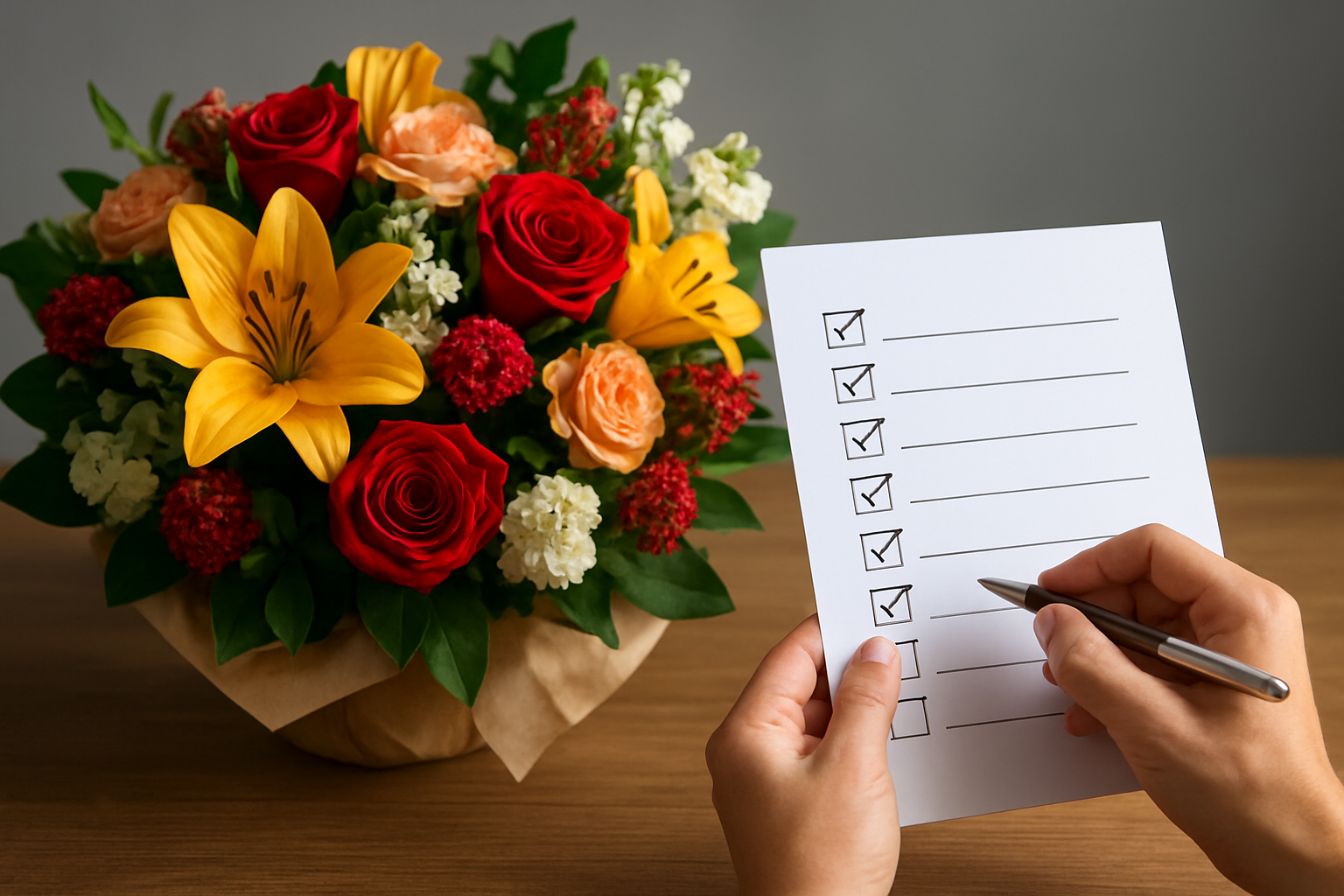 Illustration for Validation Checklist related to gift flowers perth