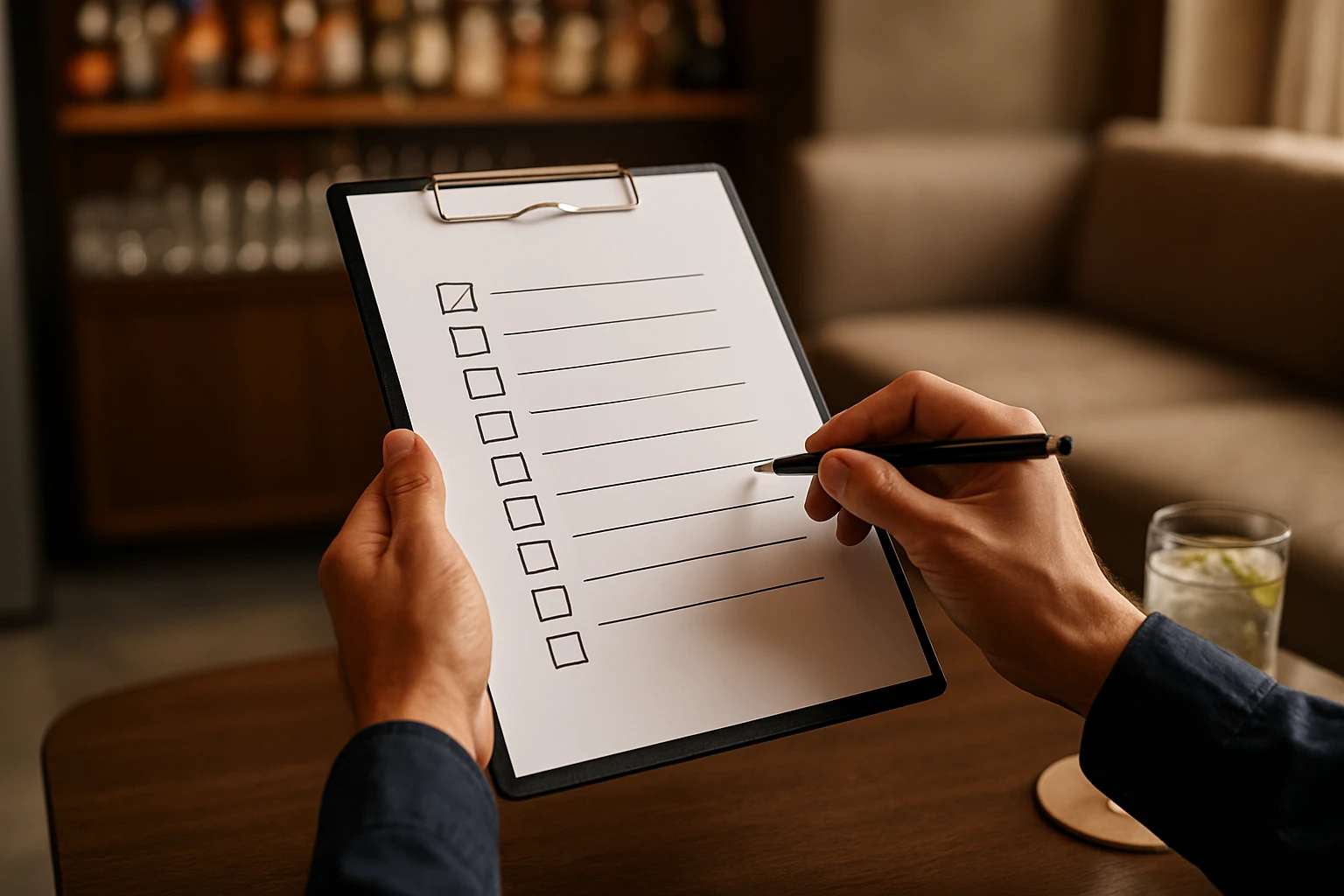 Checklist de ejecución - chill out y honesty bar en hotel guide