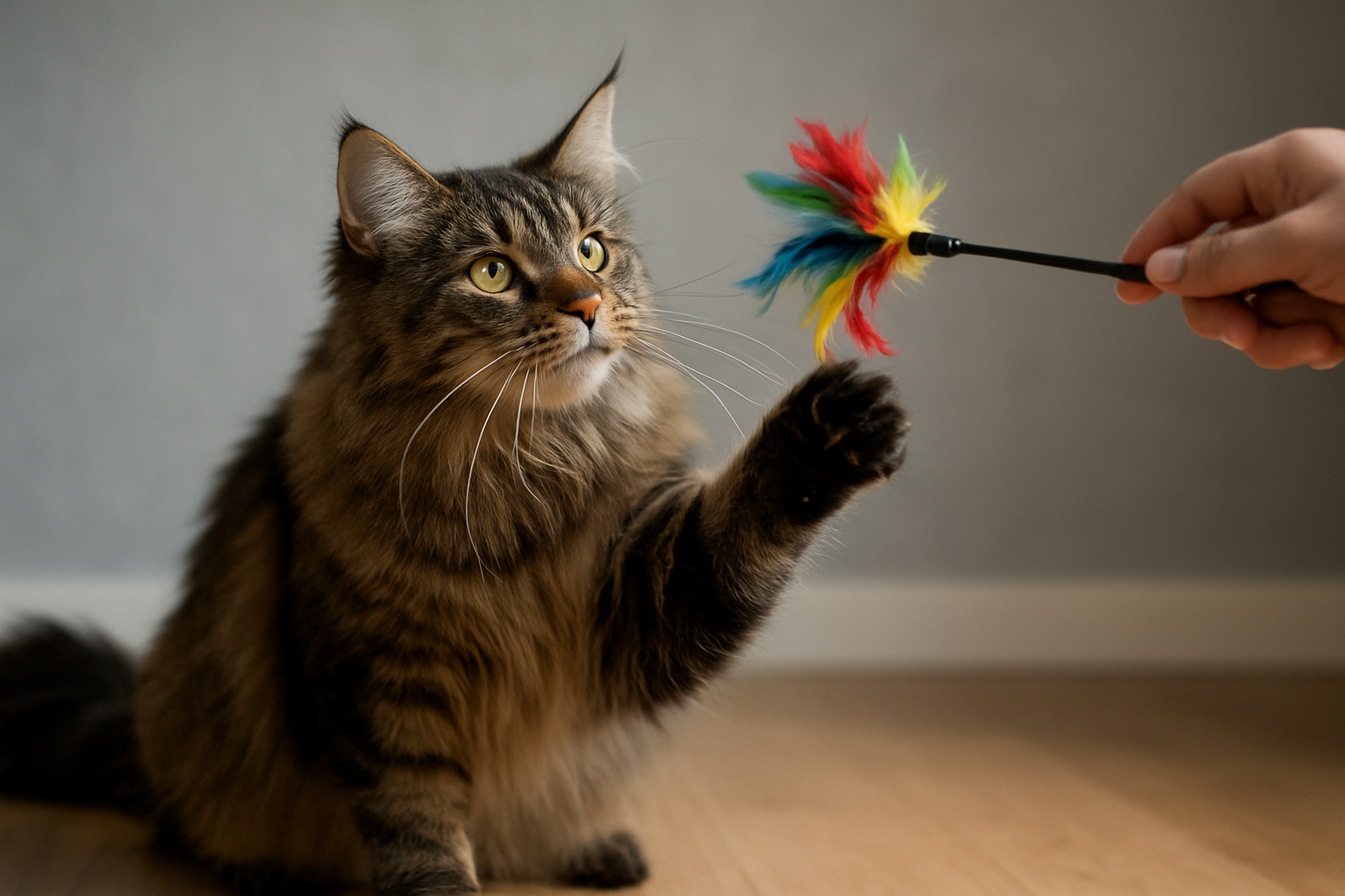 Illustration for Play, Enrichment, and Training: How to Tire Out a Smart Giant related to maine coon mix traits and care requirements