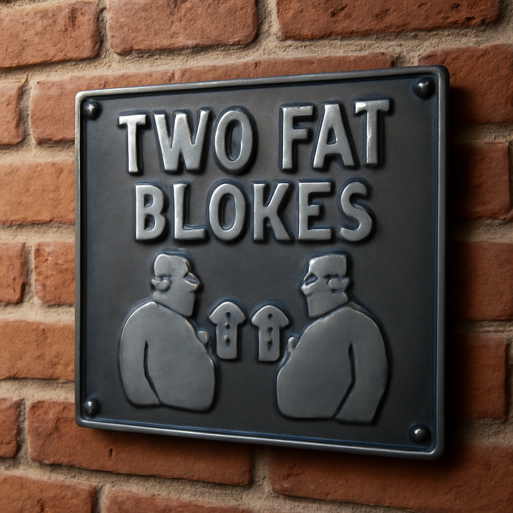 Illustration for How Two Fat Blokes Bar Signs Solves the Real Problem related to custom design metal signs
