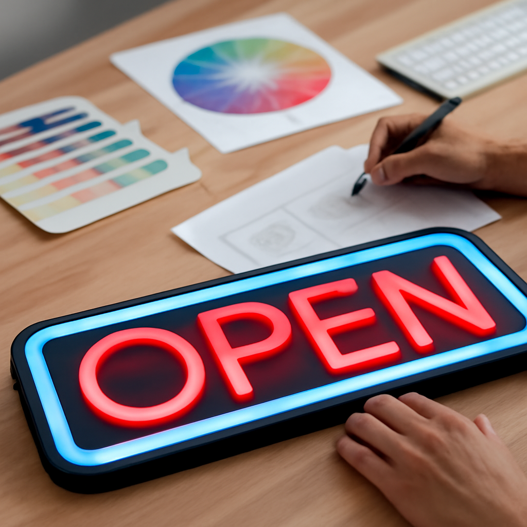 Illustration for Design Like a Pro: Sizing, Color, and Placement related to custom led signs