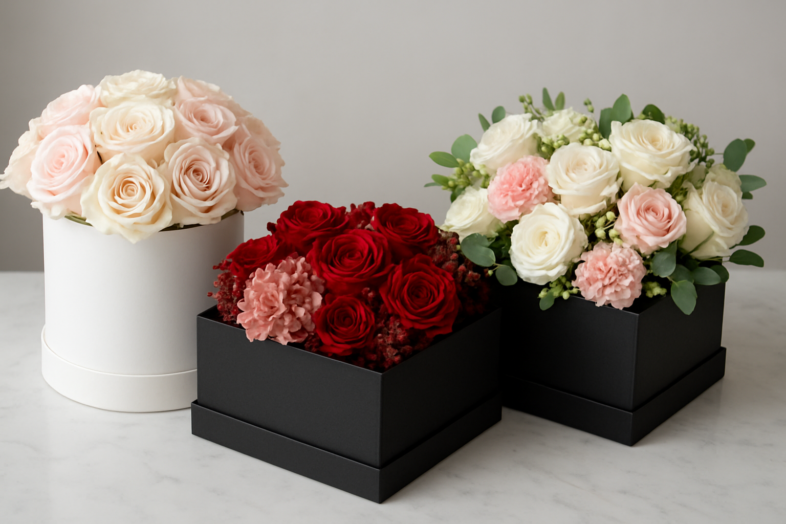 Illustration for Fresh vs preserved vs Personalised Flower Boxes: choose with confidence related to luxury flower arrangements perth