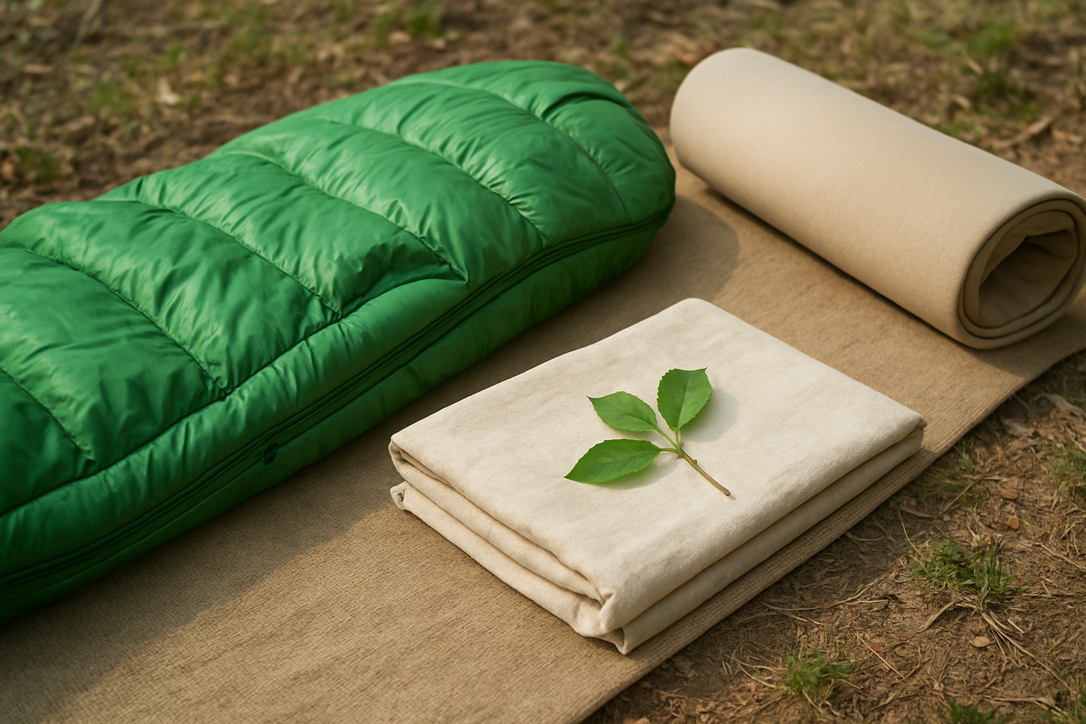 Illustration for Shells, Liners, and Treatments: Materials That Respect the Planet related to eco friendly sleeping bag options for campers