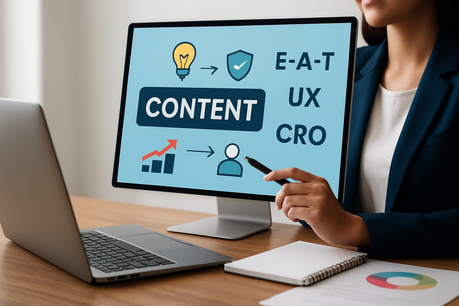 Illustration for Content That Converts: E-E-A-T, UX and CRO related to digital marketing seo