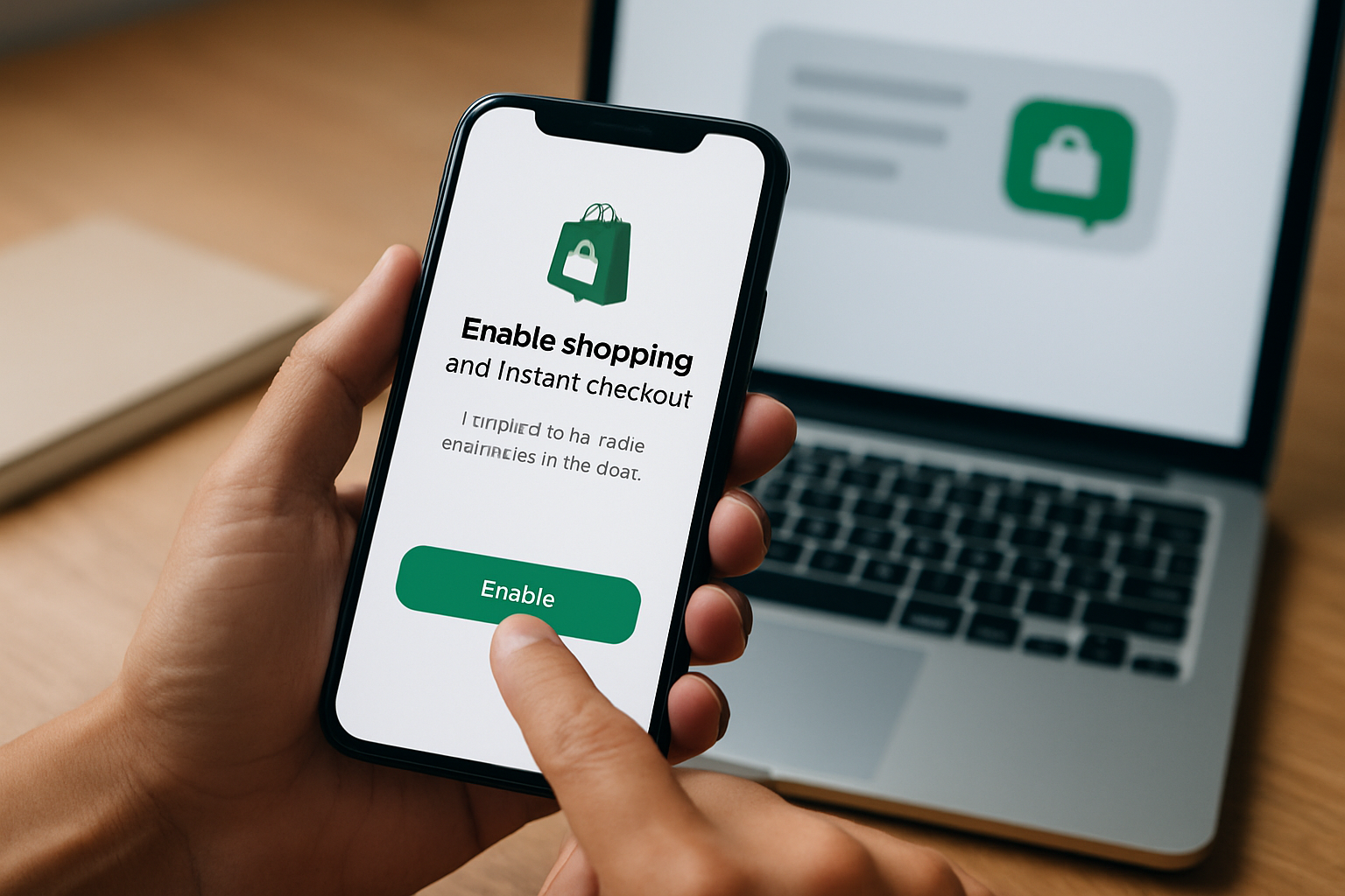 Illustration for Step-by-Step: Enable Shopping and Instant Checkout in Conversational Channels (where available) related to Shopify ChatGPT