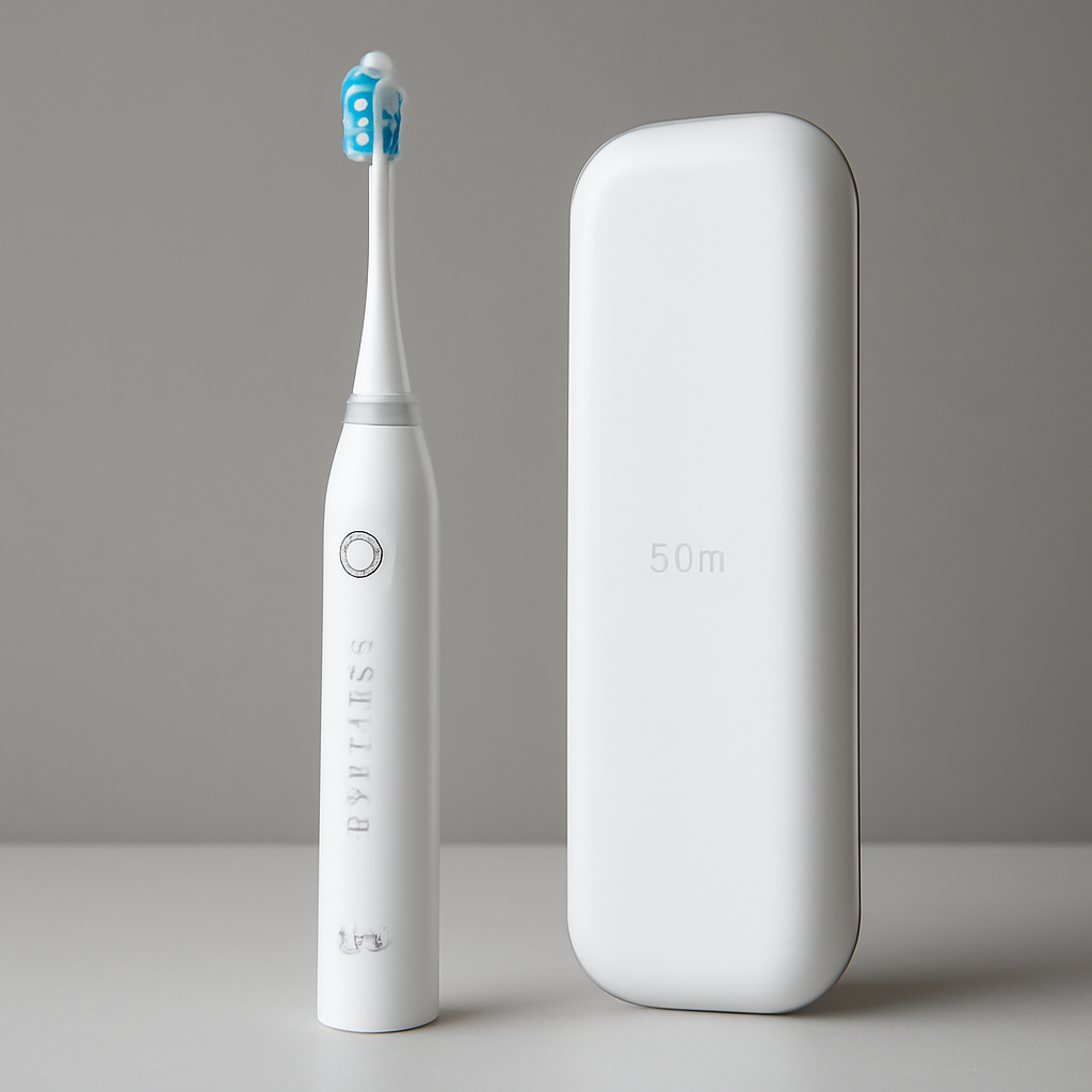 Illustration for Functies uitgelegd: poetsstanden, druksensor en batterijduur related to silk n toothwave elektrische tandenborstel met travel case