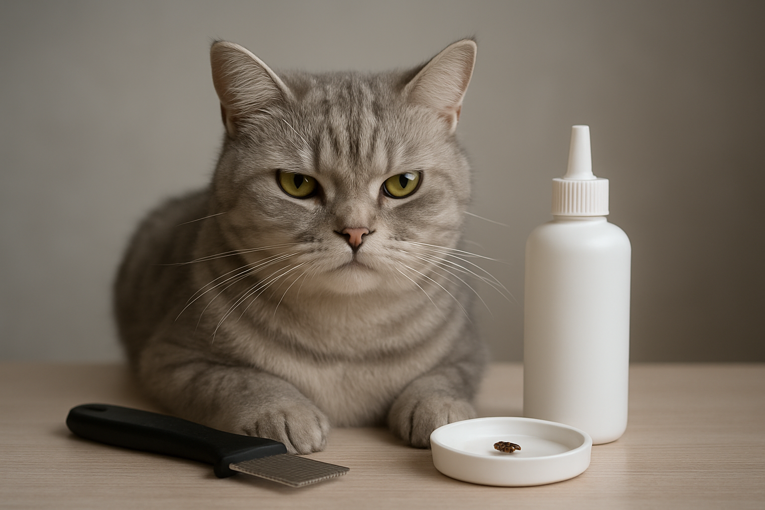 Illustration for Mad Cat Man: Your Flea-Fighting Toolkit related to flea control in cats