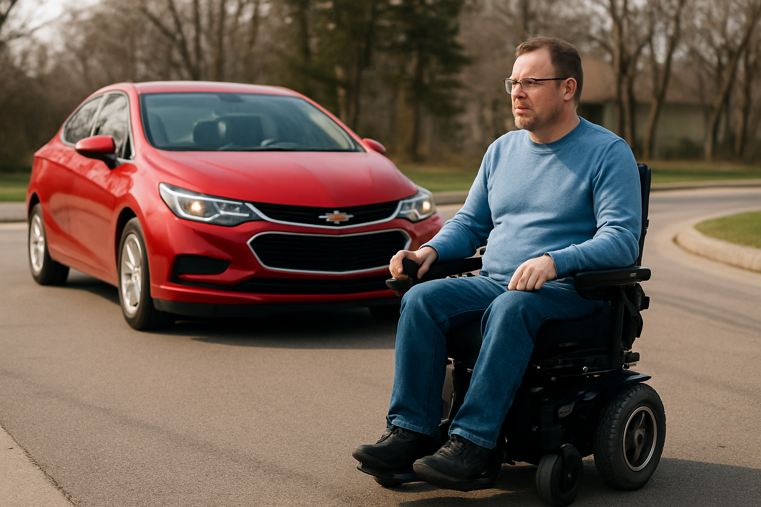 Illustration for Real-World Example: From Compact Car Driver to Confident Chair User related to chevy cruze turning radius