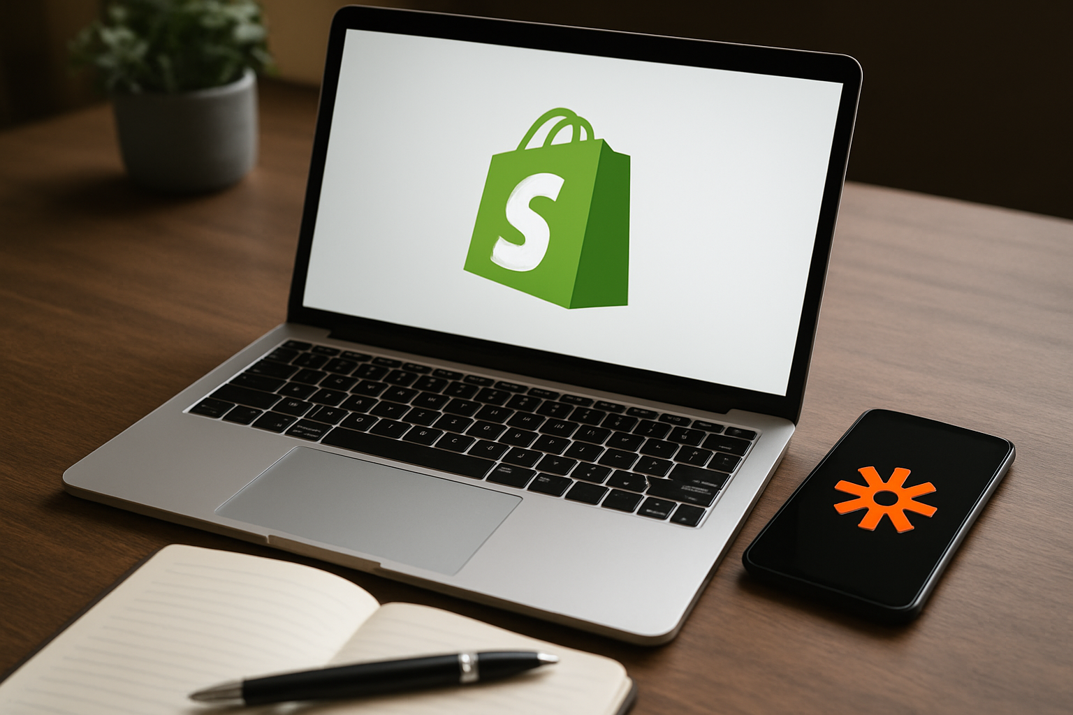 Illustration for Build vs Buy: Shopify Flow, Third‑Party Automation Tools, or Custom Code? related to Zapier and Shopify